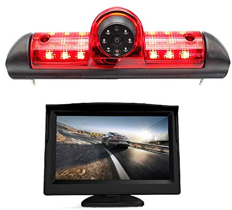 HD-Rückkamera für Citroen Jumper III/Fiat Ducato X250/Citroen Relais Peugeot Boxer III, 3. Bremslicht-Backup-Kamera-Set, mit 12,7 cm LCD-Monitor, wasserdicht, Nachtsicht, Rückfahrkamera