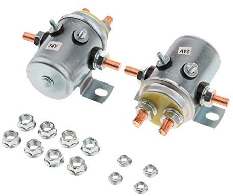 Tenlacum Relais de démarreur solénoïde 24 V 200 A 6 bornes SPST Isolateur de batterie et relais