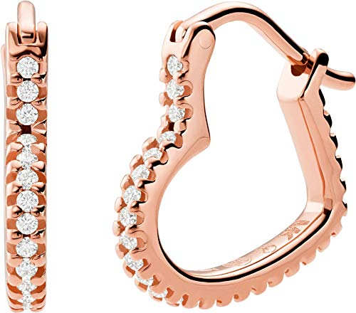 Michael Kors Ohrringe MKC1336AN791 Damen Creolen Herz PREMIUM 925 Rose Zirkonia