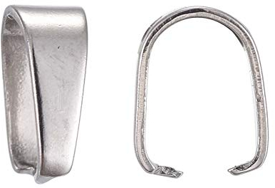 Craftdady 100 ganci a scatto in acciaio inox 304, per ciondoli a forma di calice per il ghiaccio, per pietre forate fai da te, gioielli e ciondoli, 6,5 x 6 mm