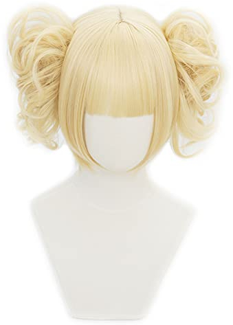 HIROAKIYA Himiko Toga Wig, MHA Himiko Toga Cosplay Wig Clip Hair Bun with Wig Cap