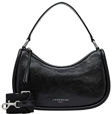 Liebeskind Berlin Damen Fab 2 Crinkled Hobo M, Schwarz, Medium (HxBxT 19cm x 32cm 11cm) EU