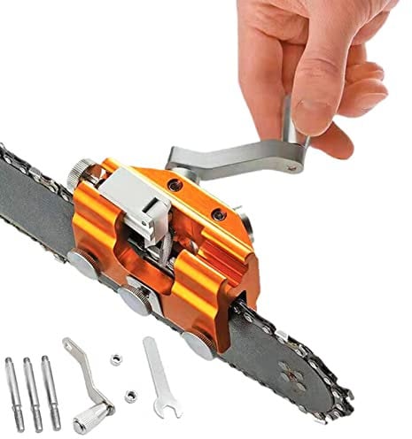 KYYR Timberline Chainsaw Sharpener, Chainsaw Chain Sharpening Jig, Hand Crank Chain Saw Sharpener Tool, Can Make The Saw Extremely Sharp and Cut Anything Easily (Orange)