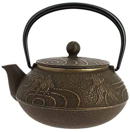 lwachu Nanbu Tekki Teekanne Kingyo Braun-Gold 650 ml Japan Gusseisen