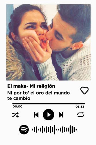 Placa Spotify Imán de nevera, placa de imán con código Spotify para escanear Personalizada (10x15cm) SIN PEANA