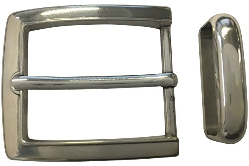 BELTINGER Gürtelschnalle mit Schlaufe 4,0 cm | Buckle Gürtelschließe 40mm Massiv | Dorn-Schließe | Wechselgürtel bis 4cm