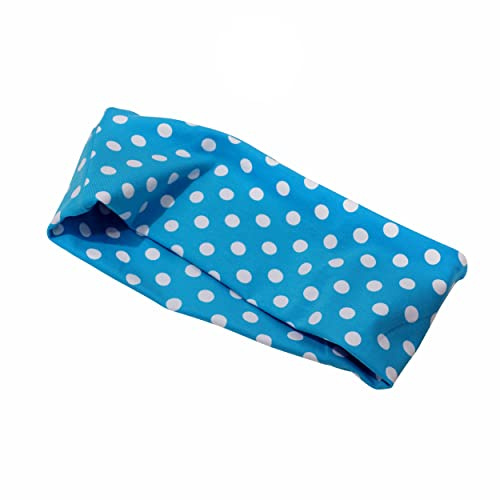 Rockabilly-Style: Breites Baumwoll-JERSEY Haarband für Damen aus der Nähwerkstatt brittameier (Cyan-Blau)