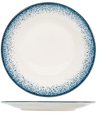 H&H Jupiter Piatto Tondo in Porcellana, 30cm, Design Moderno, Elegante, Centrotavola, Sfumature Blu