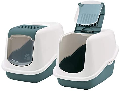 2er Sparpack Katzentoilette Nestor Haubentoilette in grün-Weiss