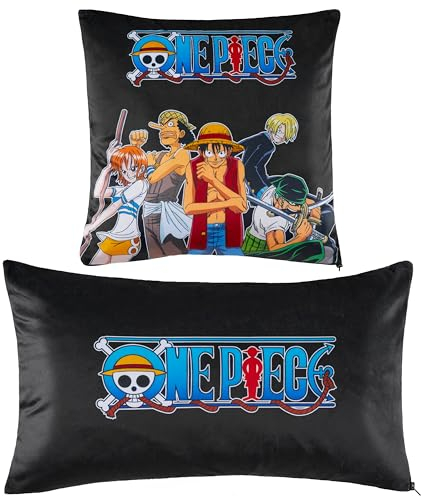 One Piece Fundas Decorativas - Set 2 Cojines Decoración 50 x 30cm and 35 x 35cm