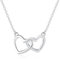 Ozmw Catenine argento donna, Collana Donne con ciondolo in argento 925 cuore lunghezza 45 cm
