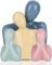 Kityemo Escultura de Cerámica de Familia de Cuatro - Elegante Figurilla de Decoración para el Salón, Estantería y Mueble de TV - Regalo para Padres