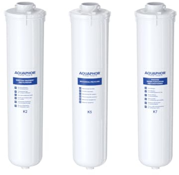 Crystal A Wasserfilter Set Ersatzfilterset Crystal A K2 - K5 - K7 Keimsperre gegen Bakterien, aktives Chlor, Schwermetalle, Pharmazeutika, Medikamente und Mikroplastik AQUAPHOR