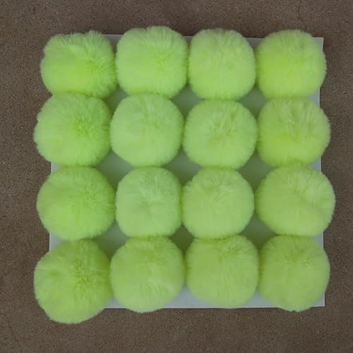 SYSUII 10 Stück 8CM Bommel für Mütze, Kunstfell Pompon Kunstfell Bommel Fellbommel Künstliche Fellbommel für StrickMützen und Beanies Weihnachtsdekoration Schlüsselanhänger Anhängern Dekoration -Grün