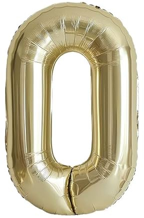 Vthoviwa 40 Zoll/18 Farbens Luftballon Zahlen 0 Platin, Luftballon 0. Geburtstag Foil Ballon, 0123456789,10-19,20-25,30,40,50,60,70,80,90, Folienballon 0 Party Dekoration Helium Unterstützen