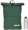 Sieber Kurierrucksack Rucksack Bench Classic mit Laptopfach 19 Liter Large A4 mit Geheimfach 64180 + Trinkflasche (Oliv Khaki 1300)