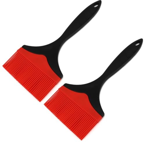 Pinceau Patisserie Professionnel, Pinceau à Silicone Extra Large, Résistante à Chaleur, Pinceau Cuisine pour Pâtisserie, Grillade, Cuisson, Étaler l'huile, Sauce Barbecue, Marinade (2 pièces)