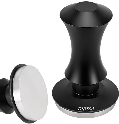 DIBTSA Espresso-Tamper 58,5 mm, federbelasteter Kaffeestampfer für La Marzocco, Flair 58, Breville 9 Serie und alle Maschinen der E61-Gruppe, 304 Edelstahl, flacher Boden, Cafe Barista Werkzeuge