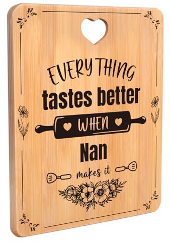Nan Gifts, Birthday Gifts for Nan, Nan Christmas Gifts -Engraved Bamboo Cutting Board- Christmas Gifts for Nan, Nana Gifts for Birthday, Nanny Gifts, Christmas Birthday Presents for Nan