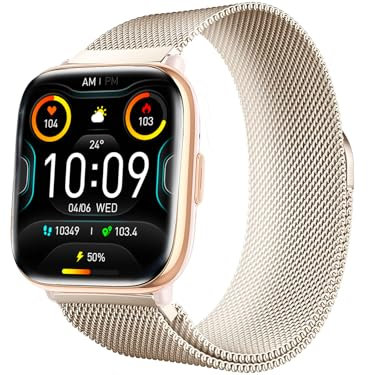 Trevi T-FIT 265 A Smartwatch con Display AMOLED 1.75 Always On Full Touch, Chiamate Wireless, Monitoraggio Sonno, Passi, Frequenza Cardiaca, Fitness Tracker, Waterproof IP67, Oro