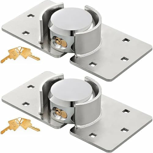 DEZYN - 2X Garage Door Defender- 73MM Silver Van Deadlock Kit- Garage Security- Shed Locks Heavy Duty- Van Deadlocks- Garage Door Security- High Security Padlocks