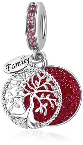 NARTGO Abalorio brillante con diseño de árbol de la vida compatible con pulseras Pandora