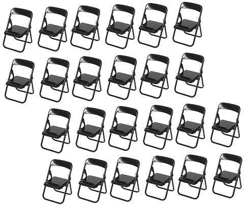 BCOATH 24stücke Miniatur Klappstuhl Als Handyhalter Multifunktionale Miniaturmöbel Für Puppenhaus Dekoration Praktischer Ständer Für Smartphones