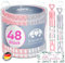 EinsSein Seifenblasen Hochzeit mit Aufkleber Herzgläschen Set rosa-weiss | Gastgeschenke für die goldene Hochzeit Taufe Geburtstag Valentinstag Verlobung Party| Hochzeitsseifenblasen mit Freudentränen