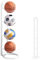 EAPMGQR Ball Storage Rack, 4 Tier Layer Metal Ball Stand Removable Football Stand Sports Equipment Storage Organizer Vertical Ball Rack Display Stand for Volleyball Basketball Football