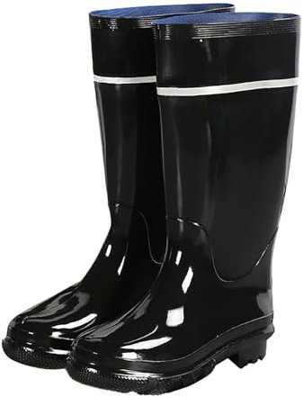 Generico Stivali Polpaccio XXL Stivali per Polpacci Grossi Scarpe da Pioggia Scarpe di Gomma in PVC da Uomo nel Tubo Produttori di Scarpe da Acqua Stivali da Stivali Indianini Primaverili (H, 42)