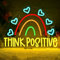 LUCUNSTAR Think Positive Neon Schild,Buntes LED Licht für Wand Dekor Brief Neon Licht Zeichen mit USB-betrieben für Wohnzimmer,Café,Club,Büro,Lesesaal,coole Geschenke für Freunde
