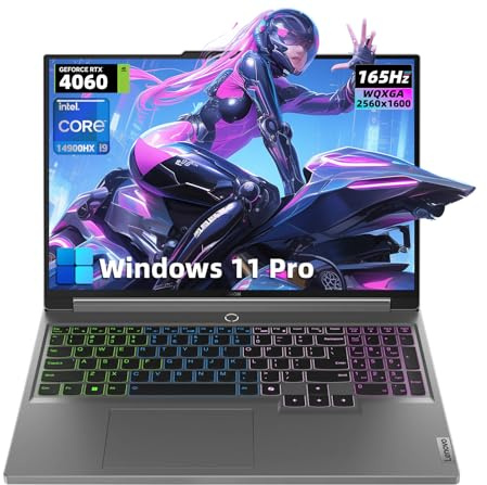 Lenovo Legion 5i Gaming Laptop - 16 WQXGA 165Hz Display, Intel 24-Core i9-14900HX, NVIDIA RTX 4060, 64GB DDR5, 1TB SSD, RGB Backlit Keyboard, Win 11 Pro & MS Office Pro, with External CD/DVD Drive