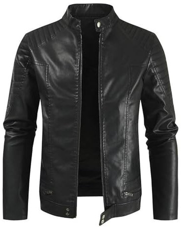 Giubbotto in Pelle Sintetica da Uomo con Cappuccio Giacca in Similpelle di Montone Biker Giubbotto Chiodo Uomo Giacca in Pelle Rossa Uomo Giacca Uomo Autunno Inverno QuadrettiGiaca Uomo Eleganti