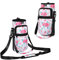 Nuovoware Magnetic Gym Bag, 25oz/32oz Water Bottle Carrier Holder, Adjustable Shoulder Strap 2 Pocket Sports Sling Neoprene Sleeve for Hiking Travelling Camping, Floral Pink