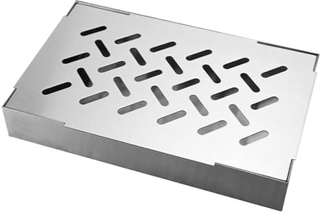 IUSOT BBQ Smoker Box, Stainless Steel Smoking Box, Premium Smoking Accessories for Adding Smoky Flavor to Meat or Fish, Good BBQ Accessories