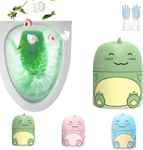 Magic Toilet Cleaning Bottle, Cute Dinosaur-Shaped Toilet Bowl Cleaner, Bathroom Toilet Tank Cleaner with Ocean, Jasmine, and Peach Scent, Lasts for 90 Days (1, Jasmine)
