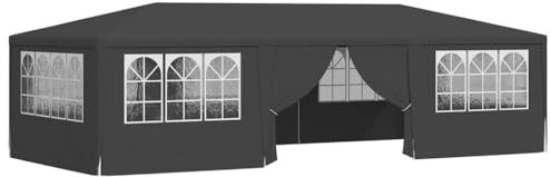 Tonnelle de Jardin, Tente de Réception Pavillon Barnum de Jardin et parois latérales 4x9 m Anthracite 90 g/m²