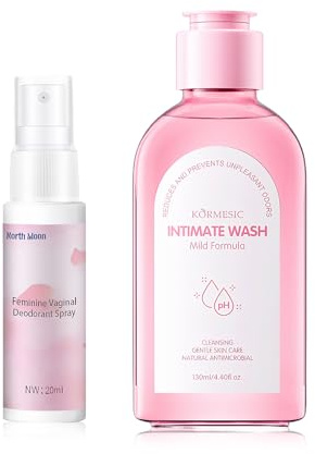 2 Stück Intimspray für Frauen mit Intim Waschlotion Damen, Mild Intimdeodorant, Rein Natürliche Pflanzenextrakte, Intimpflege Damen, Zur Geruchs und Juckreizlinderung