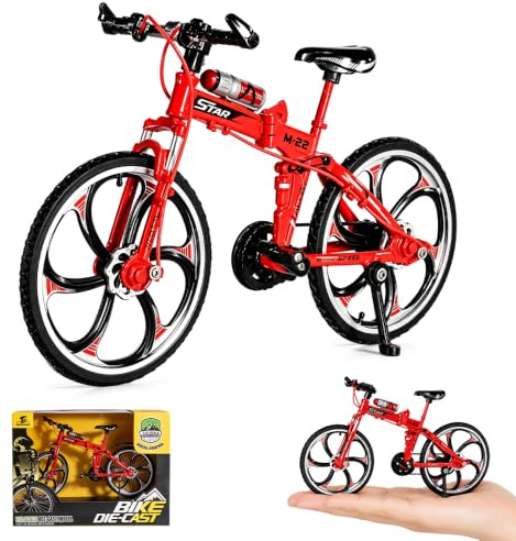SGZIOO Finger Fahrrad Modell, 1:8 Spielzeug Fahrrad, Miniatur Fahrrad, Mountainbike Modell Ornamente, Sammlerstück & Geschenk Deko für Büro, Zuhause, Verein, Unterricht
