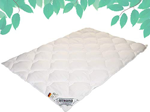 allsana Tencel® Klimafaser Steppbett 155x220 cm | Lyocell Bettdecke mittelwarm für Allergiker | waschbar bei 60°C | atmungsaktive Bettdecke aus Naturfaser bei Allergie | Made in Germany