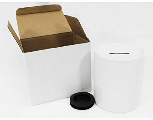 Signzworld WIDE SUBLIMATION MONEY BOX CERAMIC HEAT/MUG PRESS EASY TO USE FAST DELIVERY (36 Qty, White)
