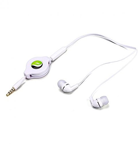 HTC 10 - Auriculares de Diadema retráctiles con micrófono y Cable para iPod Nano 5ª y 7ª generación, 3,5 mm, Color Blanco