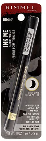 Rimmel London Ink Me Tatto Stamp Eyes and Body - 004 Black Moon Shape Eyeliner Women 0.02 oz