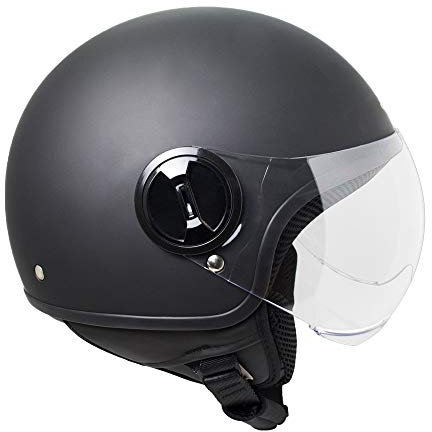 SKA-P Casco demi jet 1WH WOLLI Nero gommato, XL