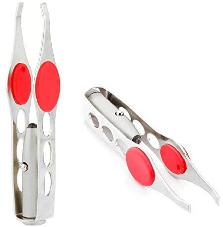 LHKJ 2 Pcs Pince à épiler LED en Acier Inoxydable Pince à épiler Professionnelle Kit, Illuminez Les Zones Sombres