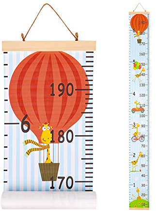 Beinou Tabla de altura de pared Tabla de crecimiento para niños Regla de pared de madera 7.9 '' x 79 '' Lienzo Decoración de pared para bebés, niñas, niños, dormitorio infantil