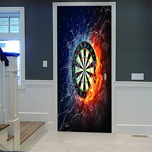 JIAOYK 3D Türtapete selbstklebend TürPoster Dart Wasserdicht PVC Wandaufkleber Fototapete Türaufkleber Für Tür Wohnzimmer Schlafzimmer und Bad 77X200Cm