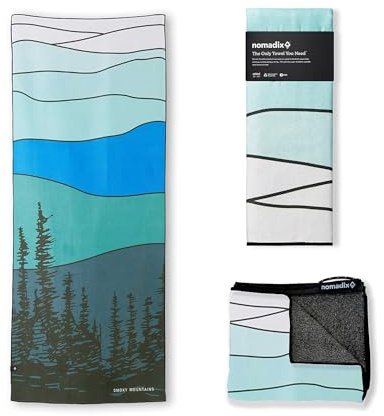 Nomadix Original Towel - Perfect for Beach, Pool, Travel, Camping, Yoga - Made with Recycled Materials - Super Absorbent - Sand Resistant - Smoky Mountain National Park - 72.5x30