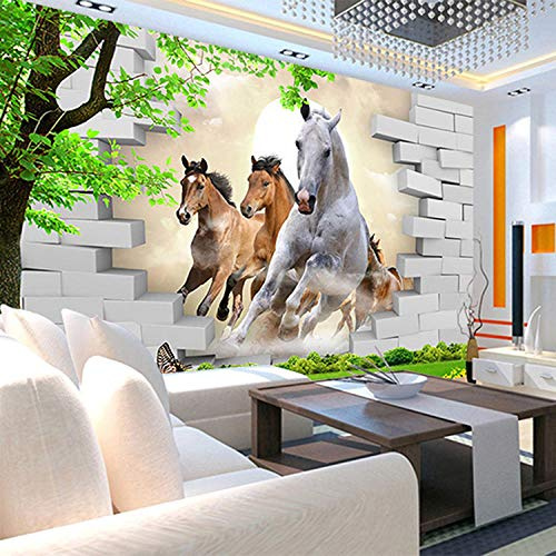 Benutzerdefinierte Wandbilder Film und Fernsehen Tapete Schlafzimmer Wohnzimmer Sofa nach Hause Pferd 3D TV Hintergrund Tapeten Wan fototapete 3D Tapete Vlies wandbild Schlafzimmer-300cm×210cm