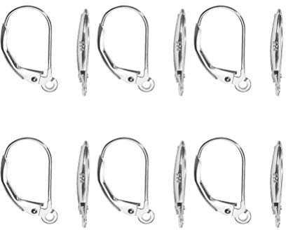 Sterling Silver Earrings 925 D Hook French Lever Back Earwires Interchangeable Dangle Ear Wire Findings for Jewelry Making- 8pcs